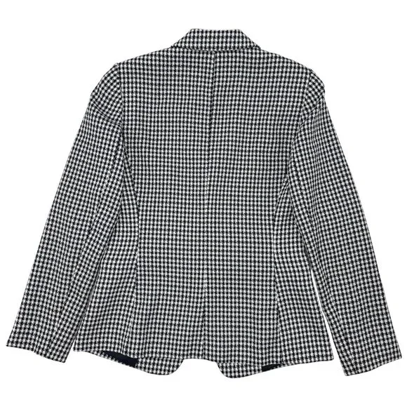 Tahari Size S Woman Arthur S. Levine Womens Black & White Houndstooth Blazer - Picture 2 of 9